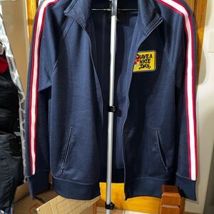 Hollister I Men’s I Zip-Up Track Jacket with Stripes I Custom Patch